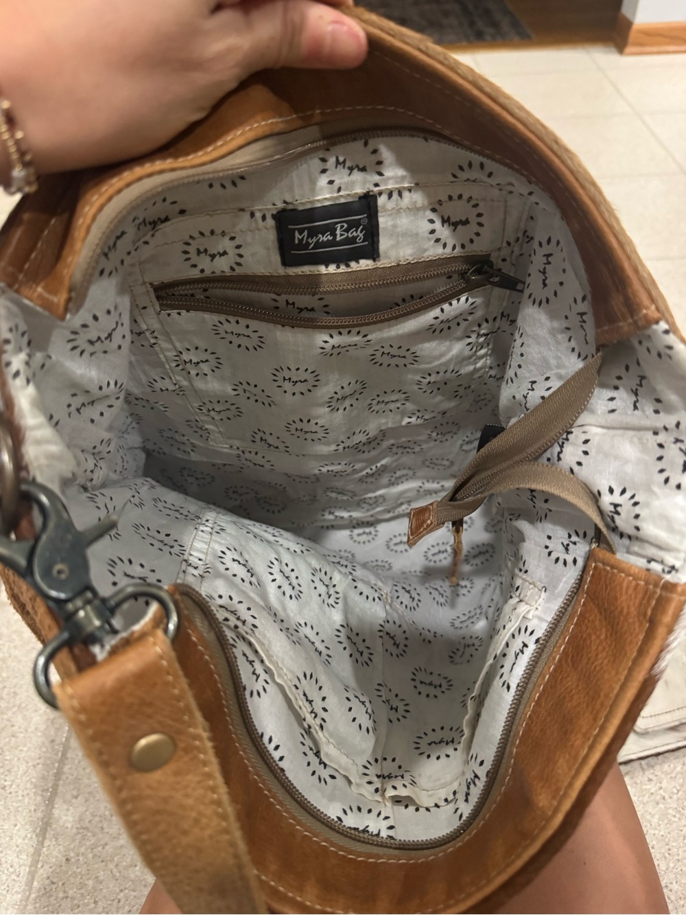 Myra Bag Fringe Cowhide Tote Bag - Picture 4 of 5